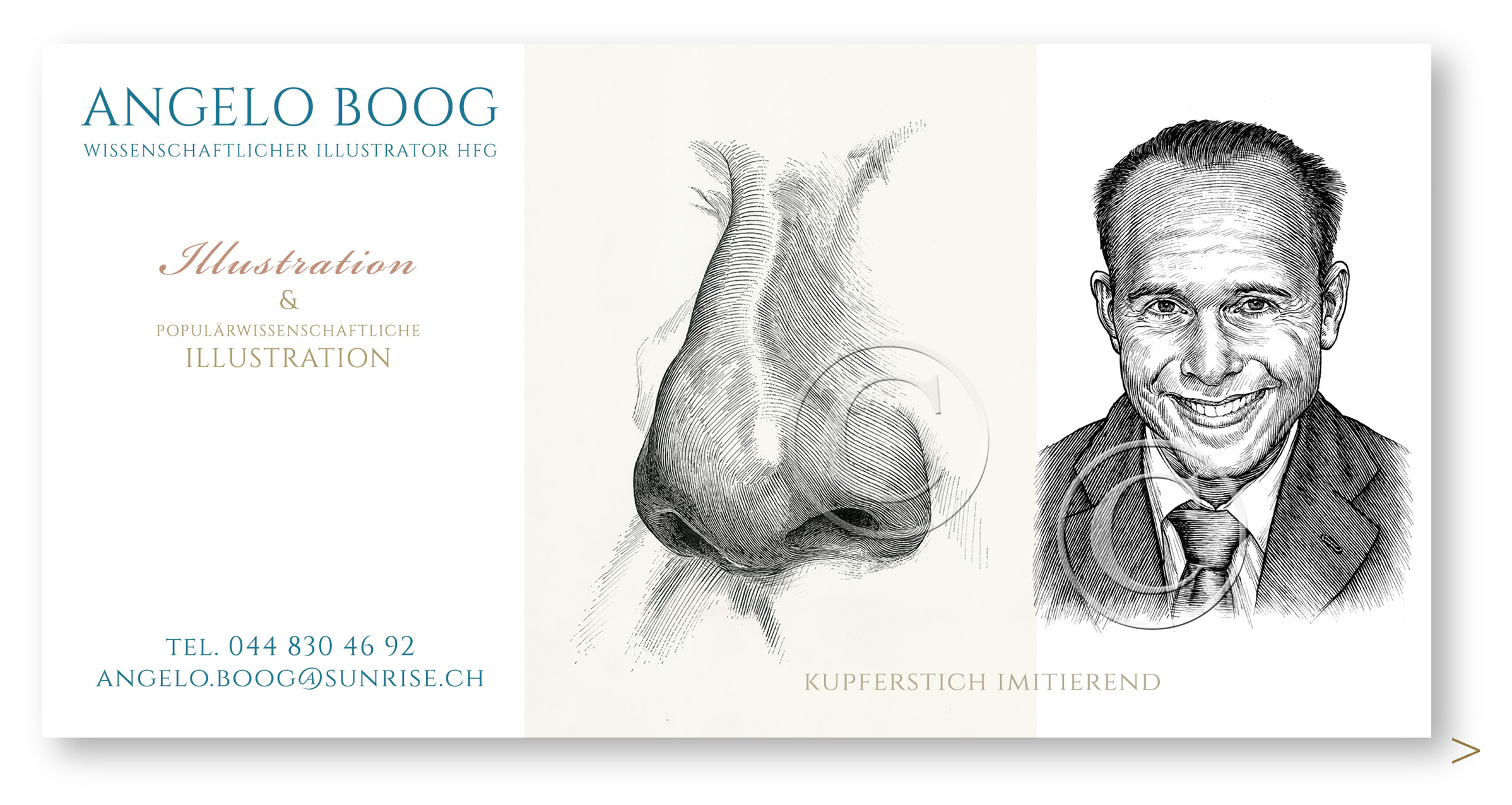 Illustration Kupferstich imitierend Portrait