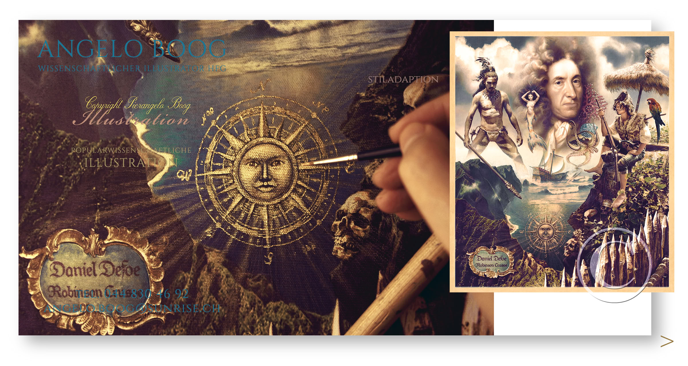 Gemälde Cover Titelbild  Robinson Crusoe Daniel Defoe