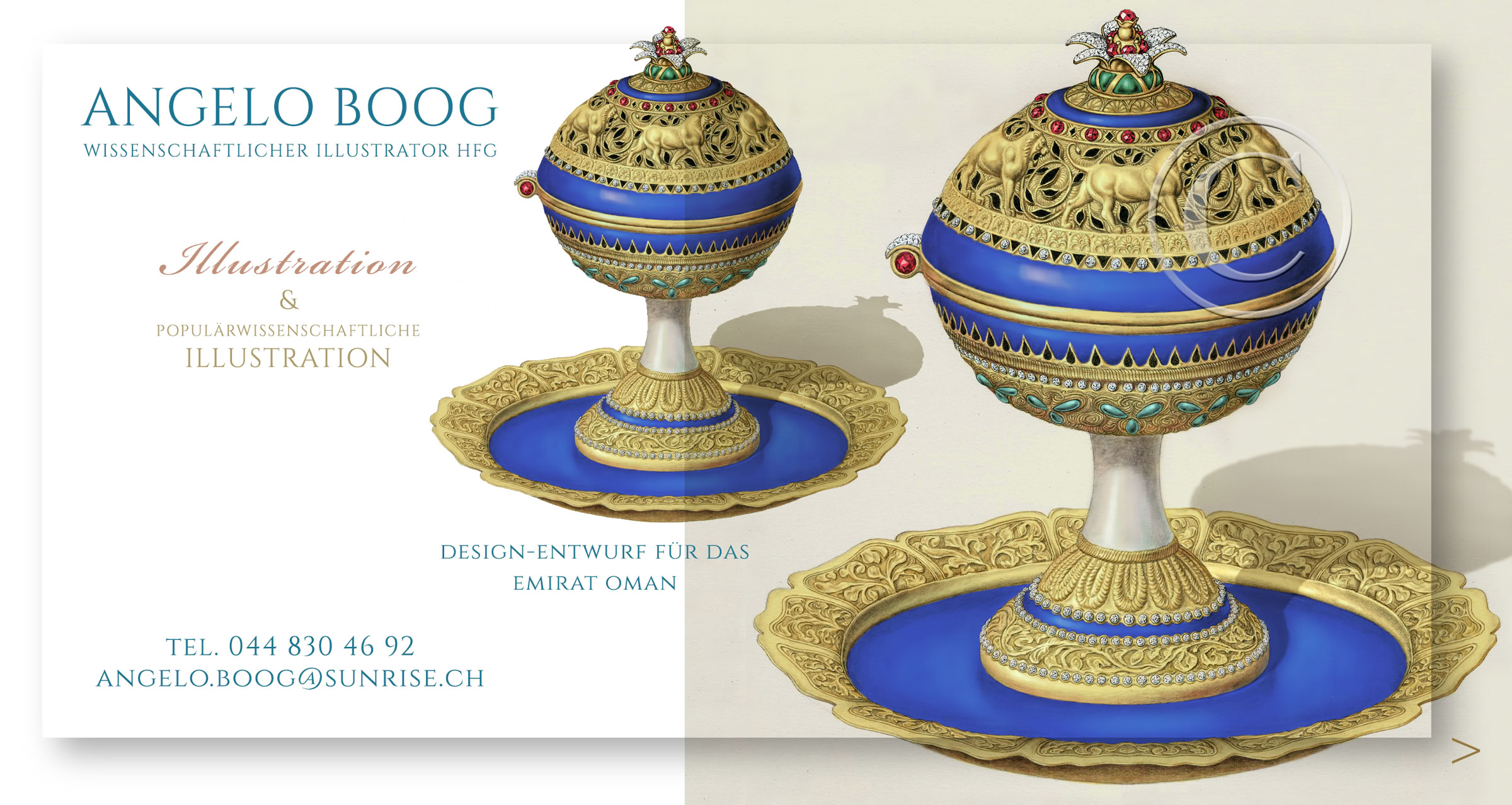 Illustration Design Entwurf Edelsteine Gold