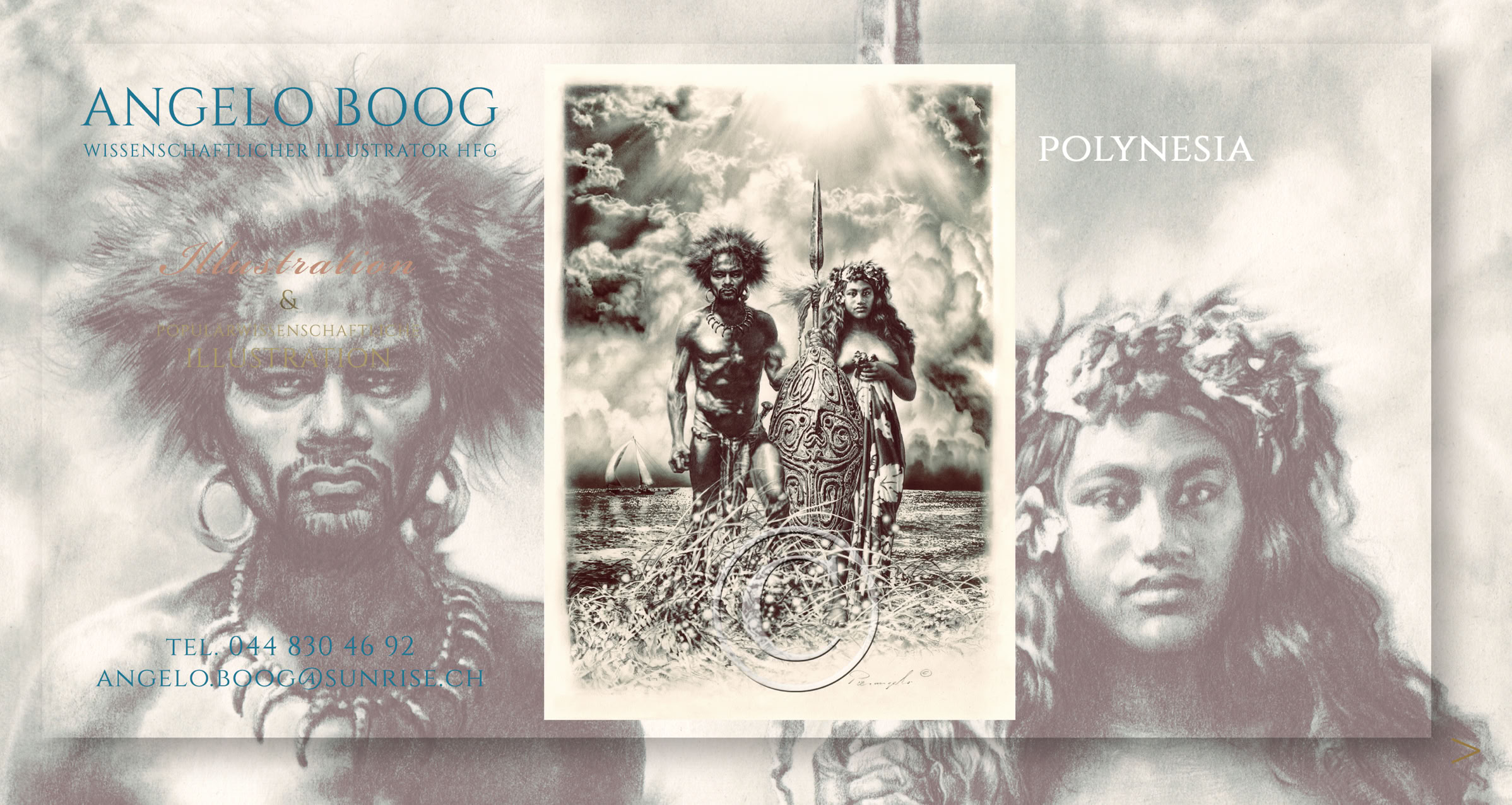 Illustration Völkerkunde Geschichte Polynesien Exotik