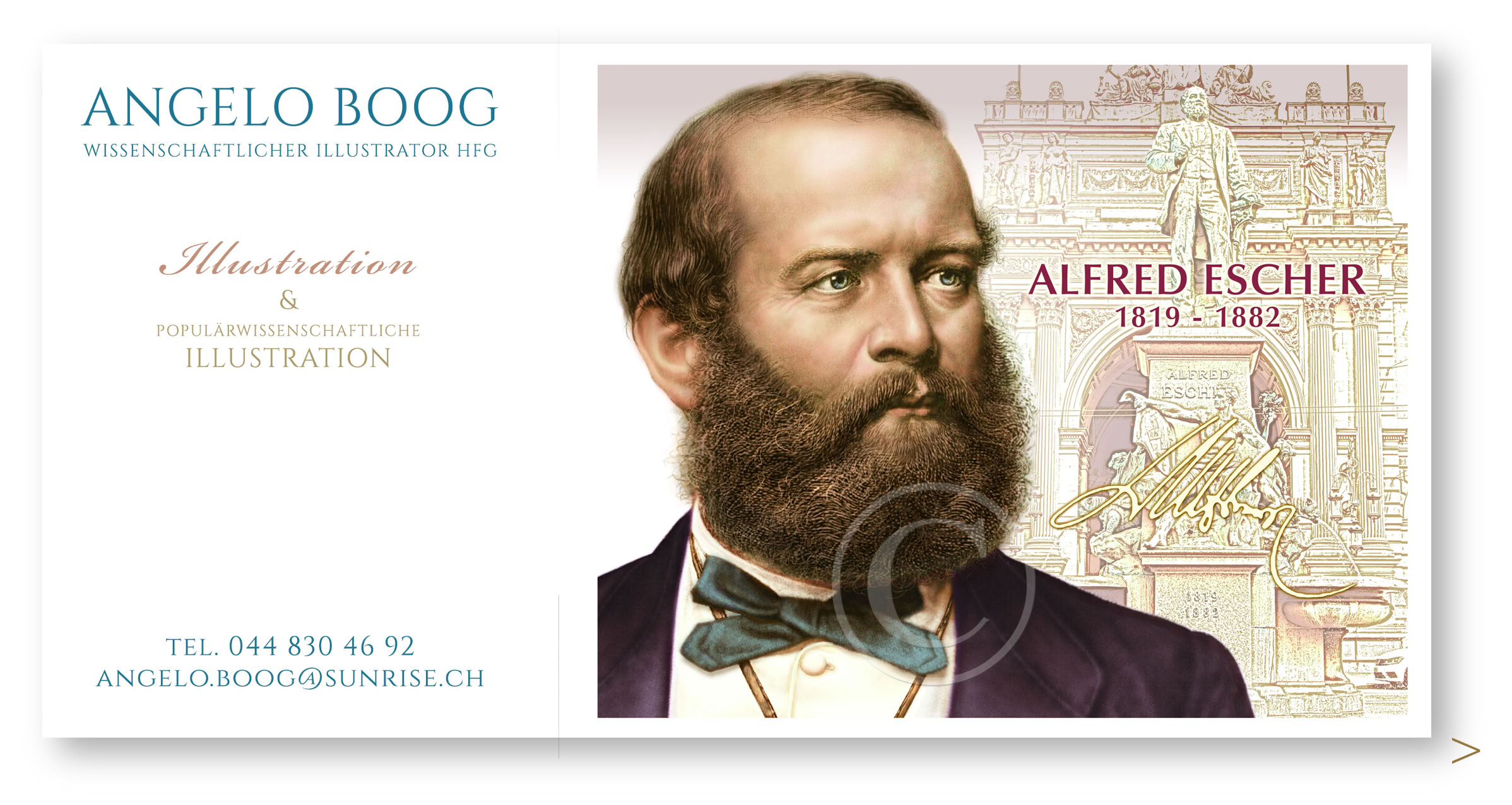 Portrait Alfred Escher Illustration