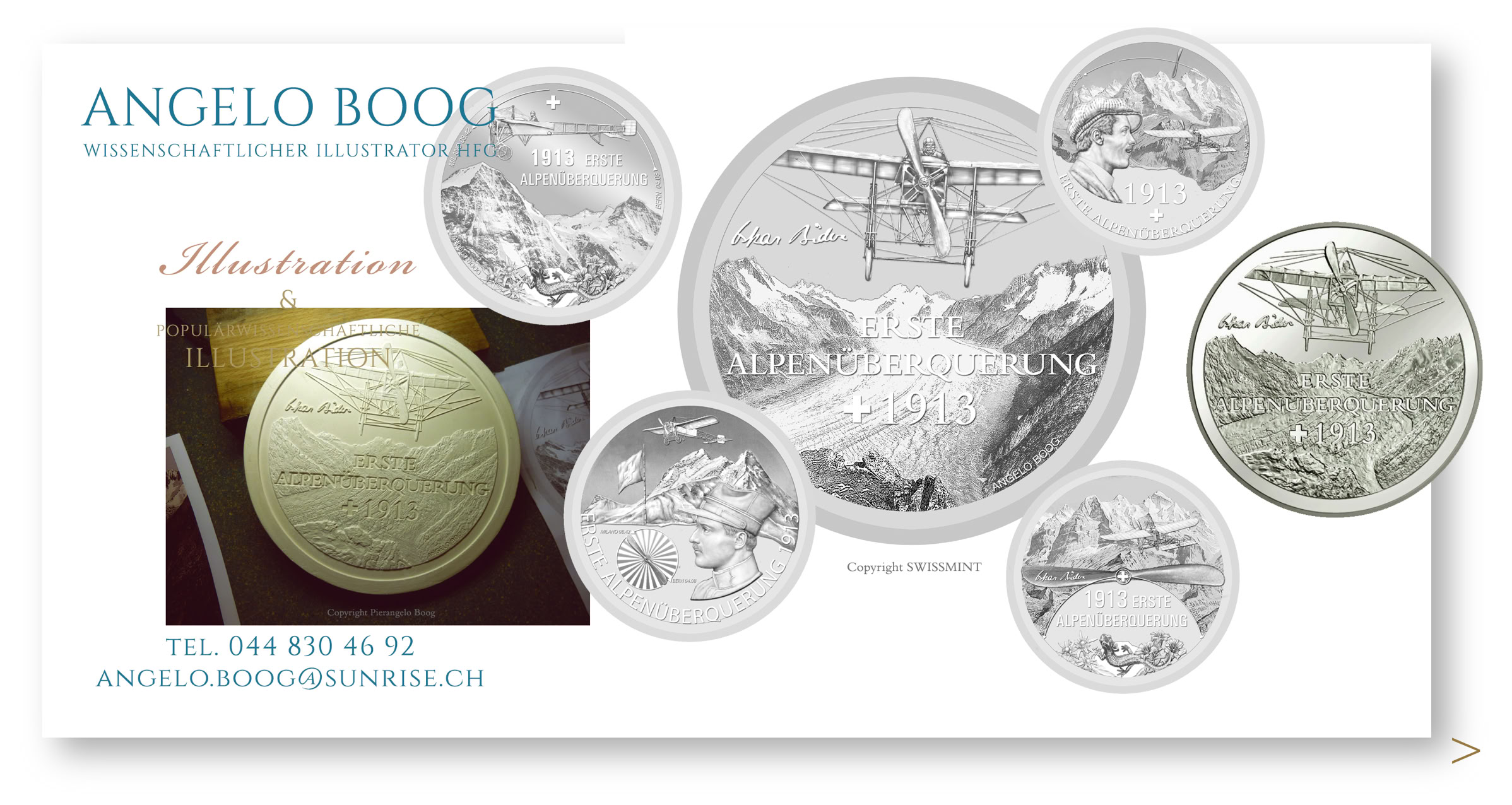 Numismatik Münze Swissmint Oskar Bider Aviatik