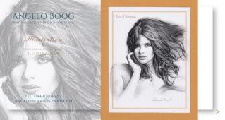 Illustration Bleistift Portrait Erotik Uschi Obermaier